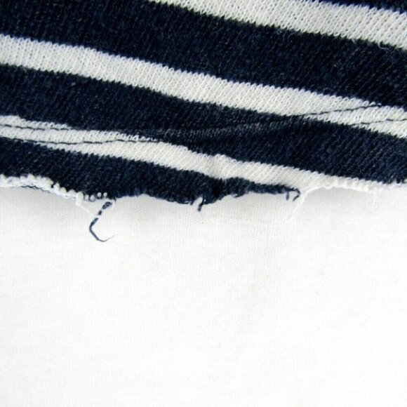 We The Free People Call Back Blue Stripe Henley Top Size S Crochet Lace Buttons - Picture 7 of 10